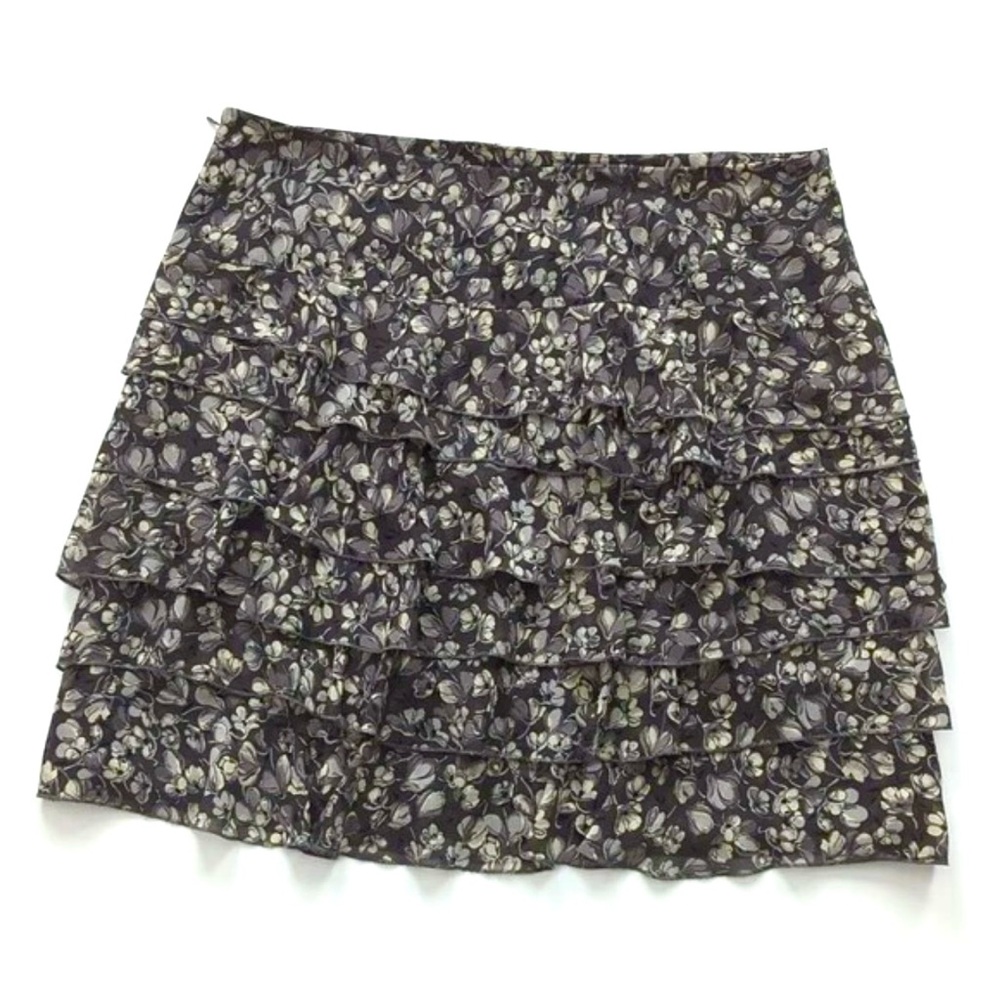 NWOT Ann Taylor Loft Floral Ruffle Layered Chiffon Skirt